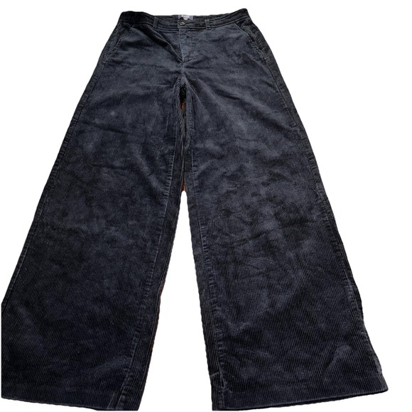 NYDJ Women's 4 Black Corduroy Wide Leg Mid Rise Chino Trouser Pants - Picture 8 of 10